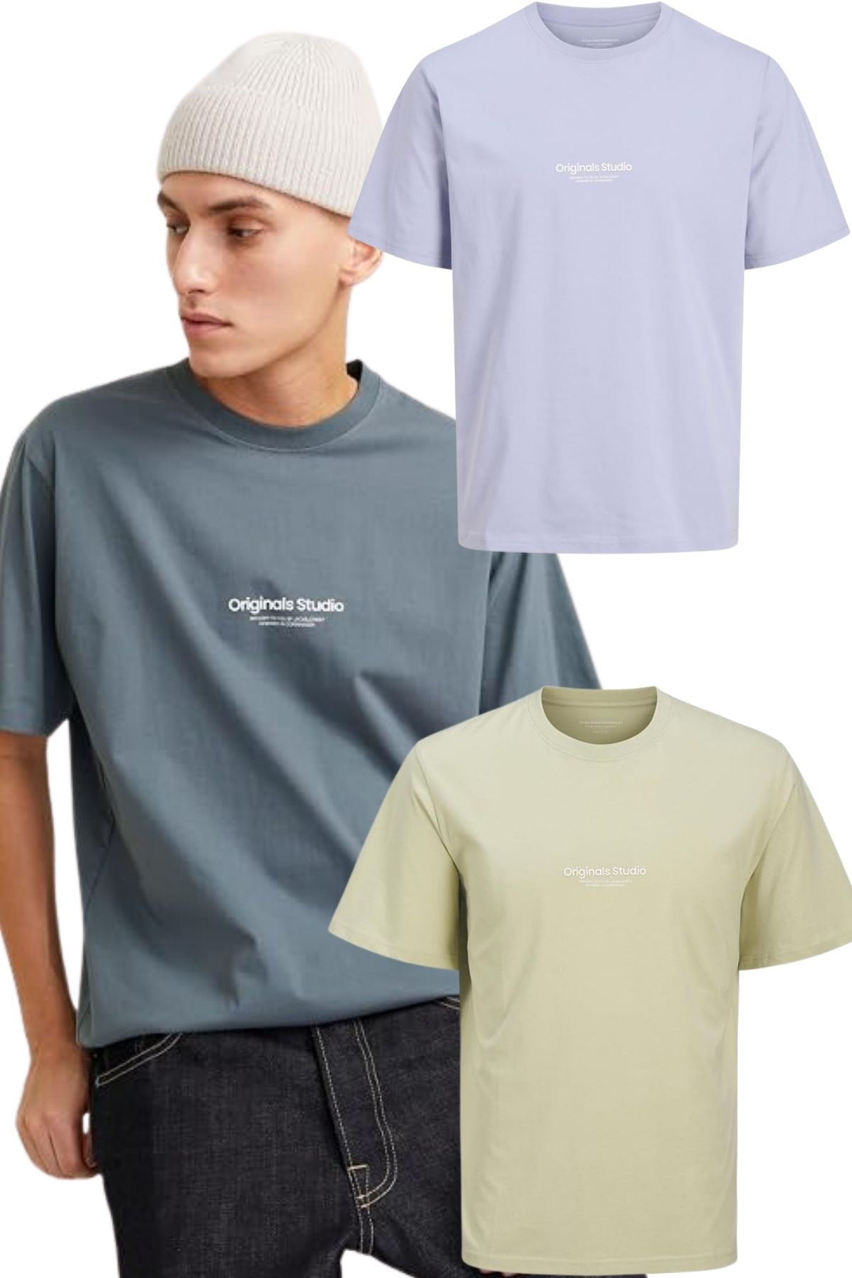 JACK & JONES Erkek Jorvesterbro Tee Ss Crew Neck Noos