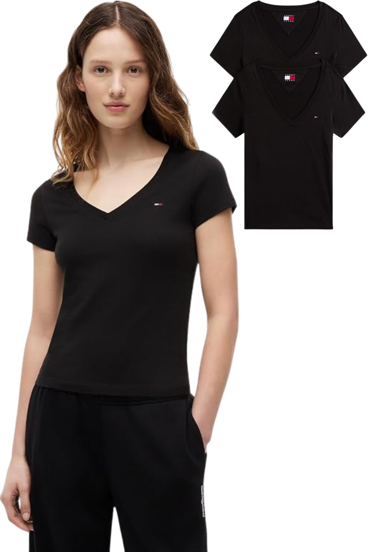 Tommy Jeans TJW 2PACK V-NECK TEE T-shirt Kadın