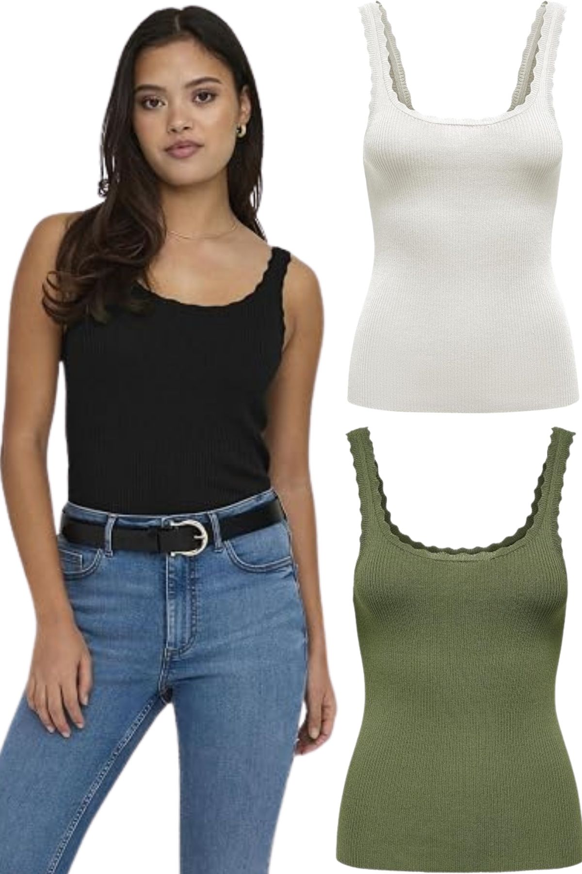 ONLY ONLGEMMA SL U-NECK KNT NCA Triko Üst Kadın