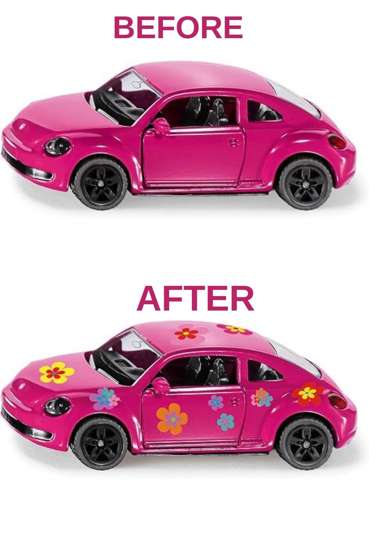 Siku VW The Beetle Pembe Oyuncak, Çıkartmalı