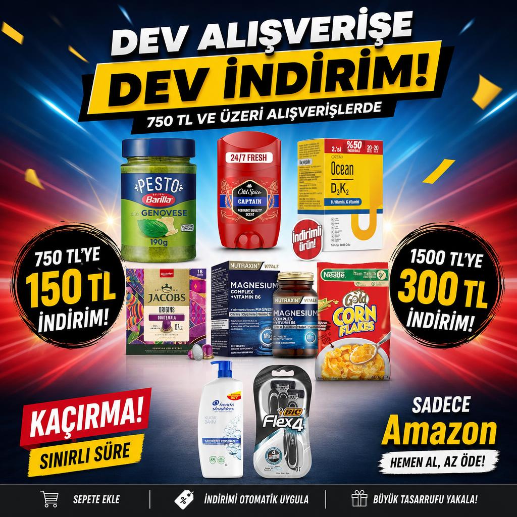 750₺'ye 150₺, 1500₺'ye 300₺ İNDİRİM FIRSATI!