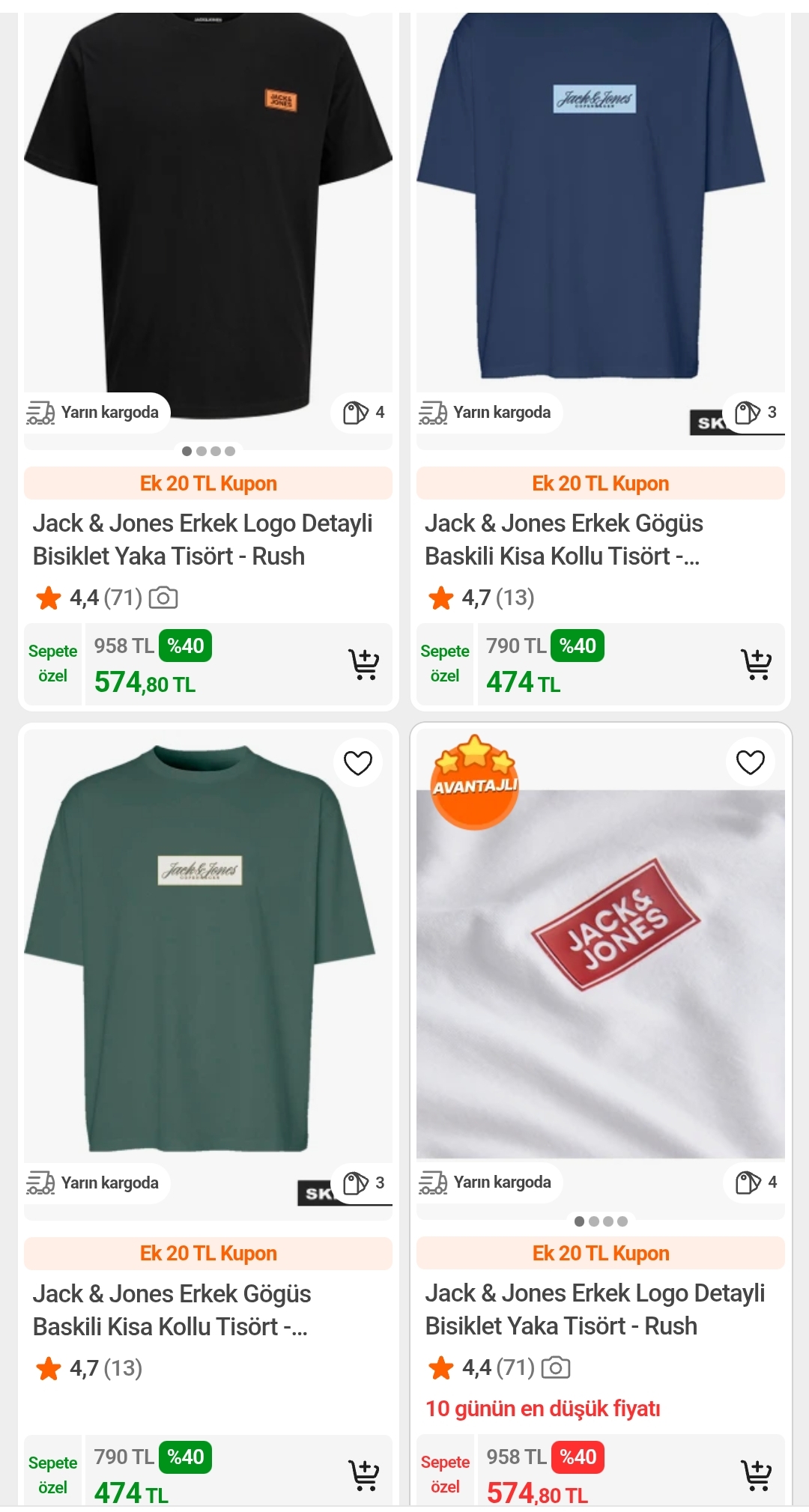 JACK & JONES SATICILI ÜRÜNLERDE 50 TL ÜSTÜNE %40 İNDİRİM FIRSATI! 