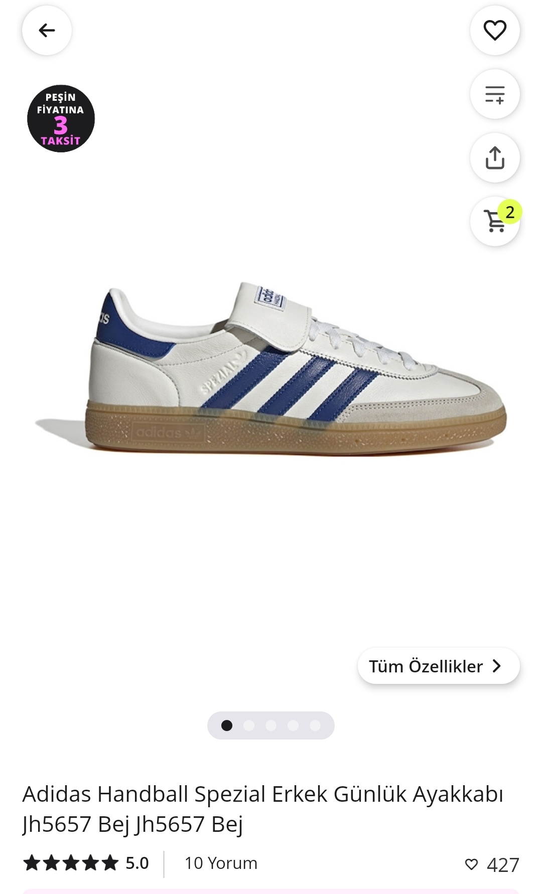 Adidas Handball Spezial Erkek Günlük Ayakkabı JH5657 Bej