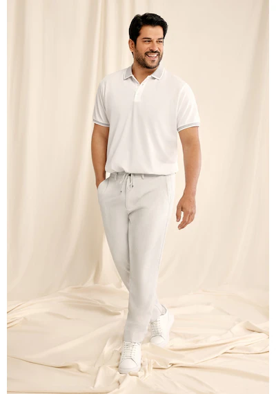 AC&Co Altınyıldız  Grı Slim Fit Dar Kesim Beli Bağlamalı Çizgili Yan Cepli Casual Jogger Pantolon