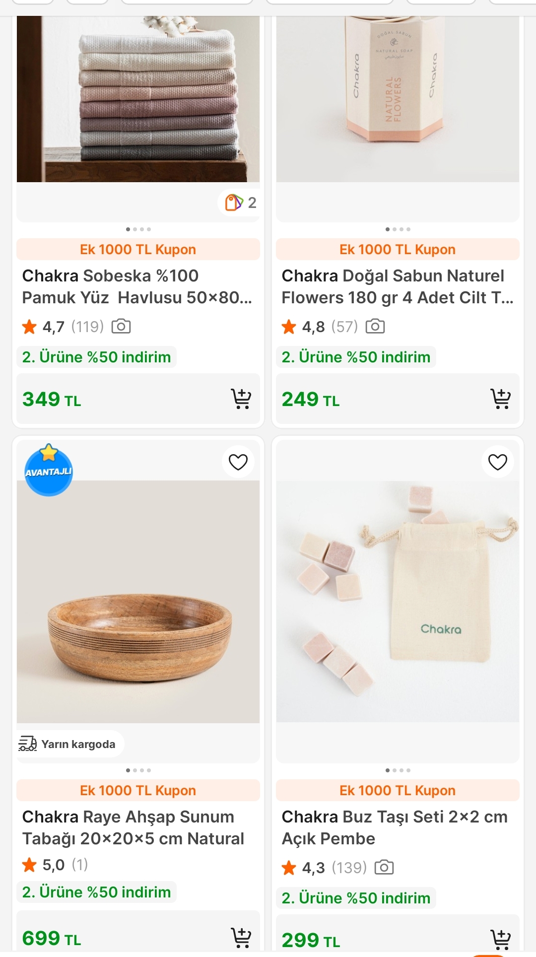 Chakra'da 2.ürüne %50 indirim 