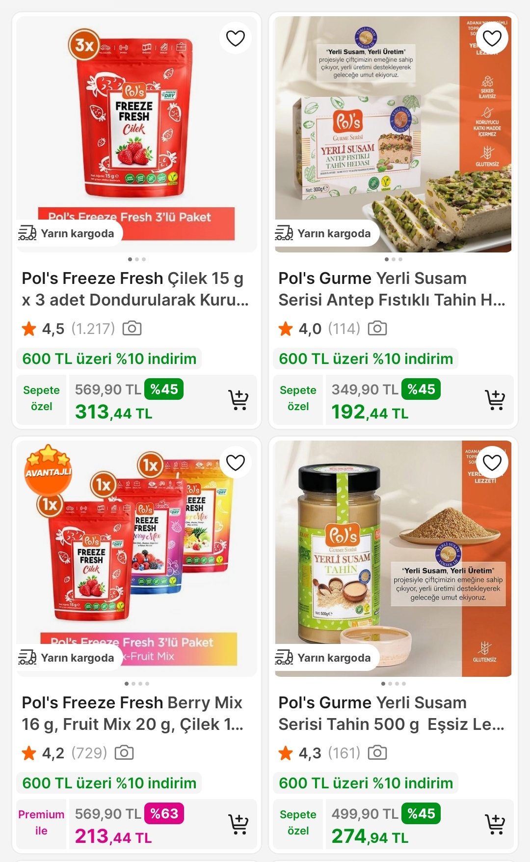 POL'S FREEZE ÜRÜNLERİNDE ALT LİMİTSİZ NET %40 + 600TL'YE %10 İNDİRİM FIRSATI!