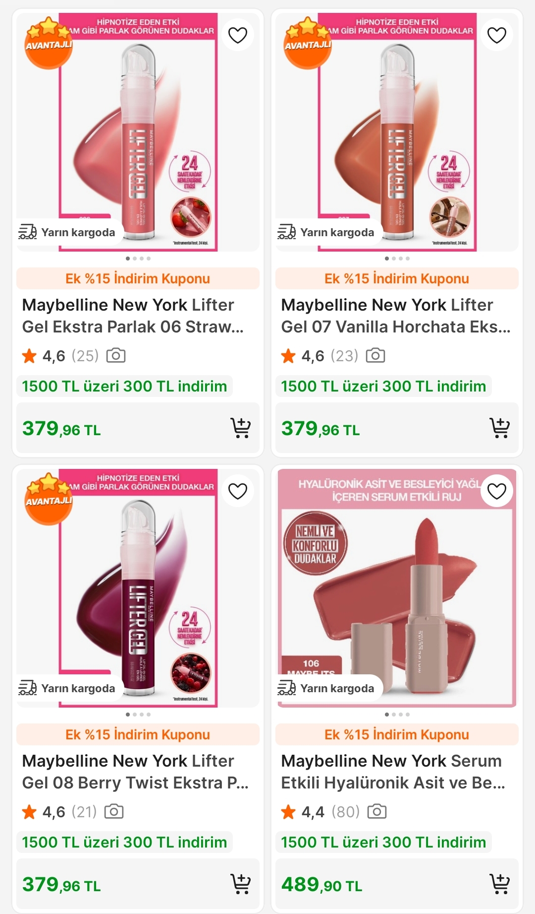 LOREAL DUDAK ÜRÜNLERİNDE SEPETTE %15 İNDİRİM + 3 AL 2 ÖDE FIRSATI!