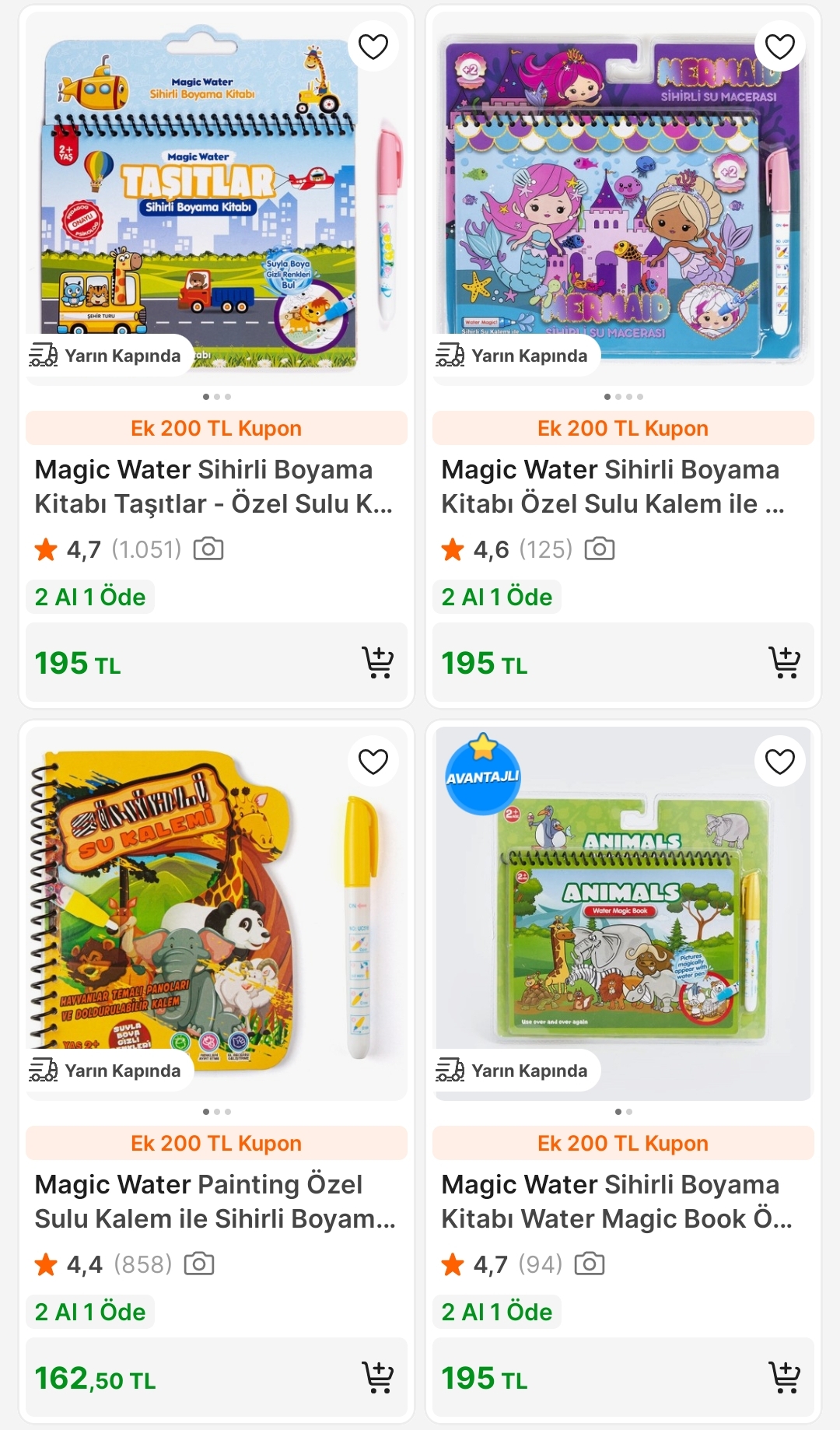 SİHİRLİ BOYAMA KİTAPLARINDA 1 ALANA 1 BEDAVA! EK OLARAK 350TL'YE 50TL İNDİRİM!