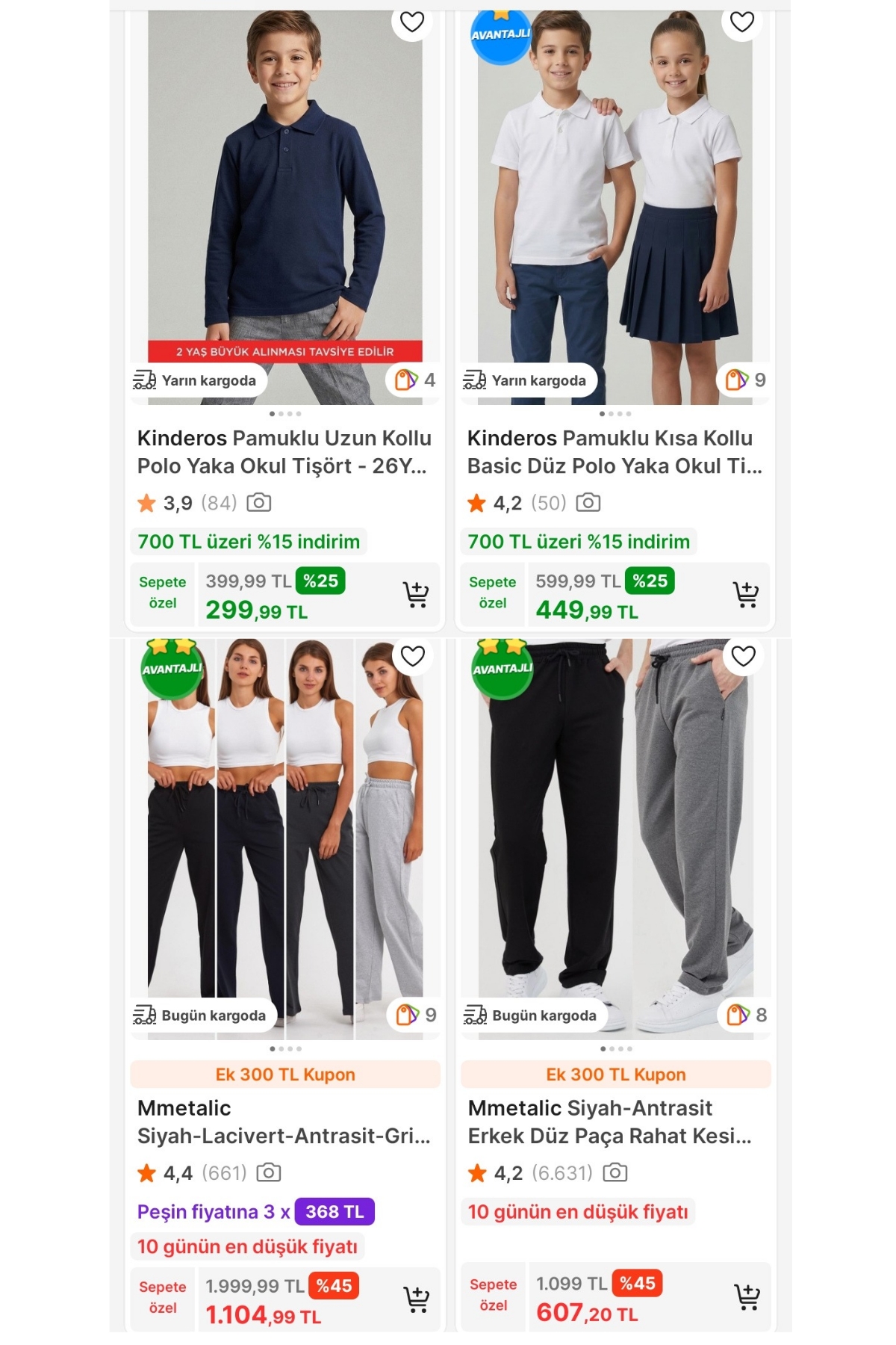 GİYİM ÜRÜNLERİNDE "MODA500" KODUYLA 1500TL'YE 500TL İNDİRİM FIRSATI! 
