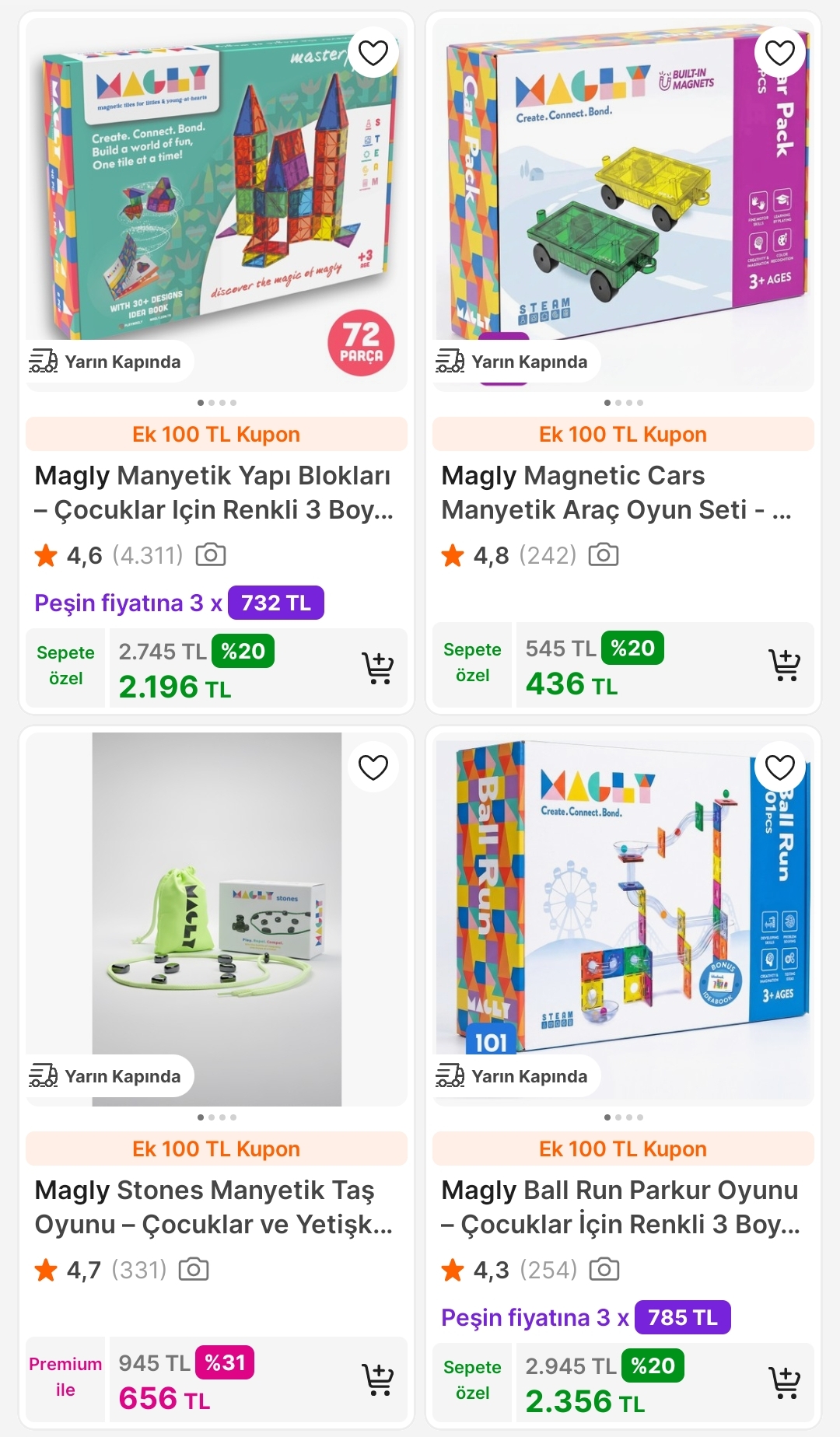 MAGLY MAGNETİC'TE SEPETTE %20 İNDİRİM+ 2000TL'YE 100TL TAKİP KUPONU FIRSATI!