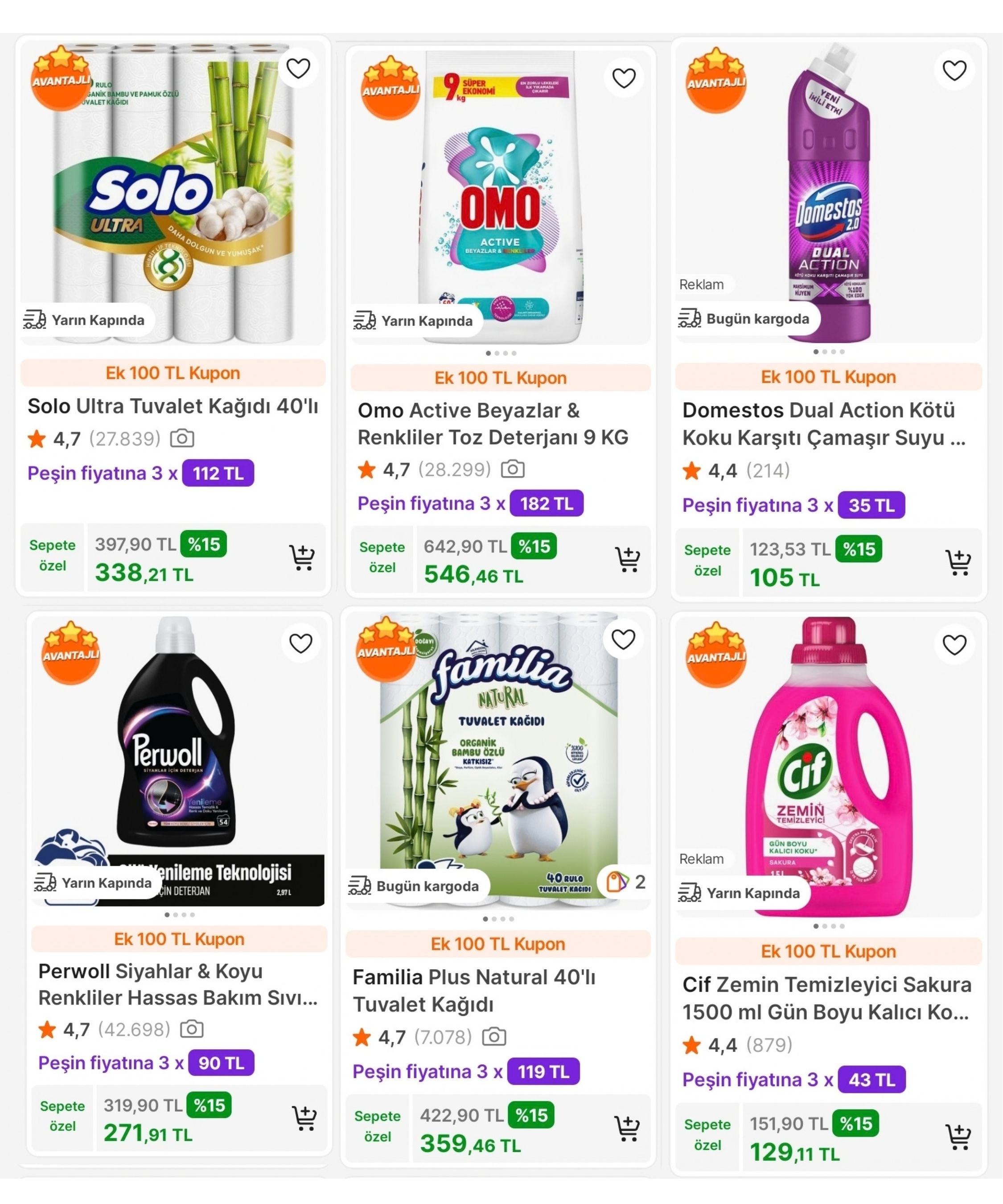 MARKET ÜRÜNLERİNDE 500 TL'YE 100 TL İNDİRİM FIRSATI!