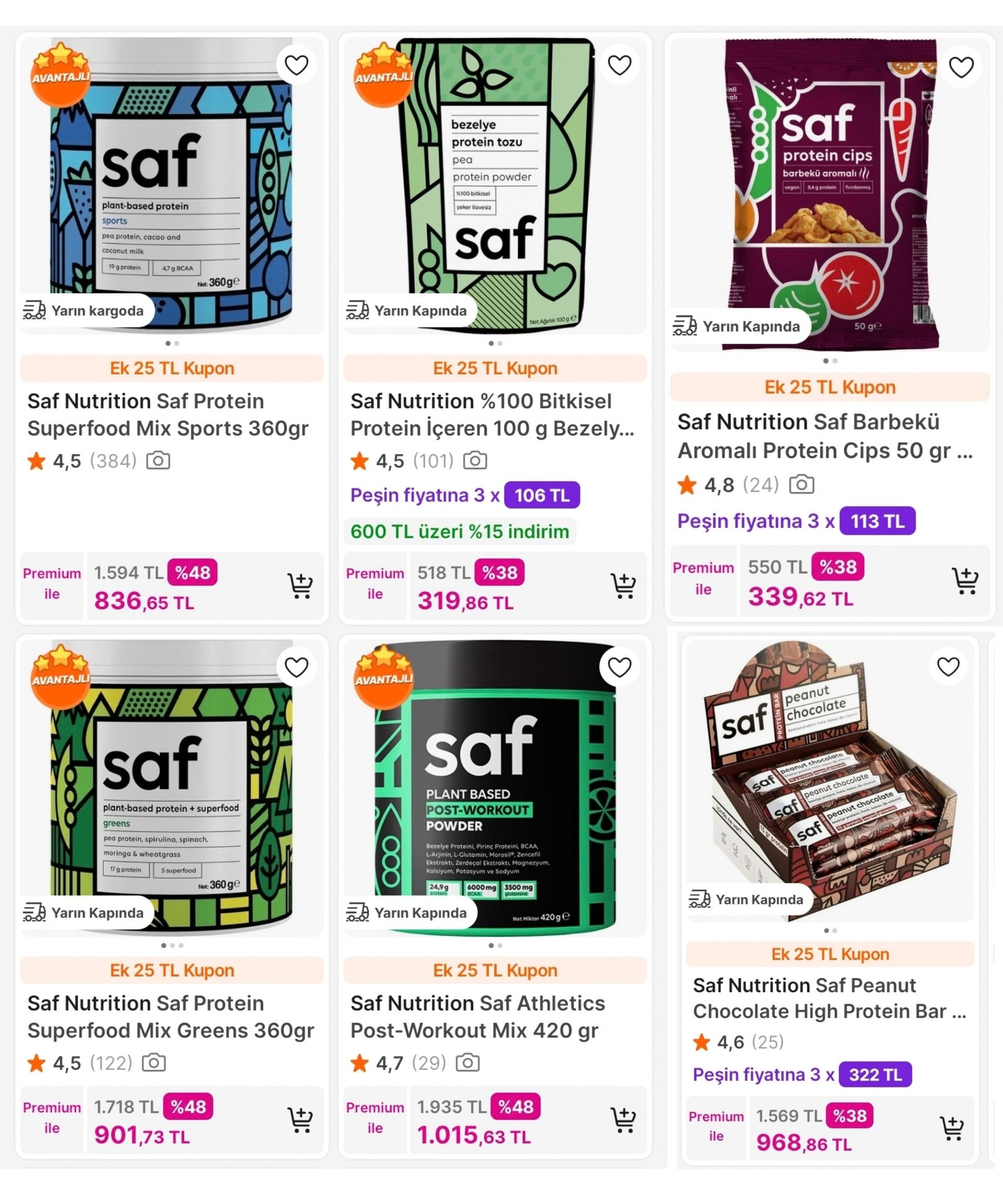 SAF NUTRİTİON'DA %48'E VARAN KAÇIRILMAYACAK İNDİRİM FIRSATI!