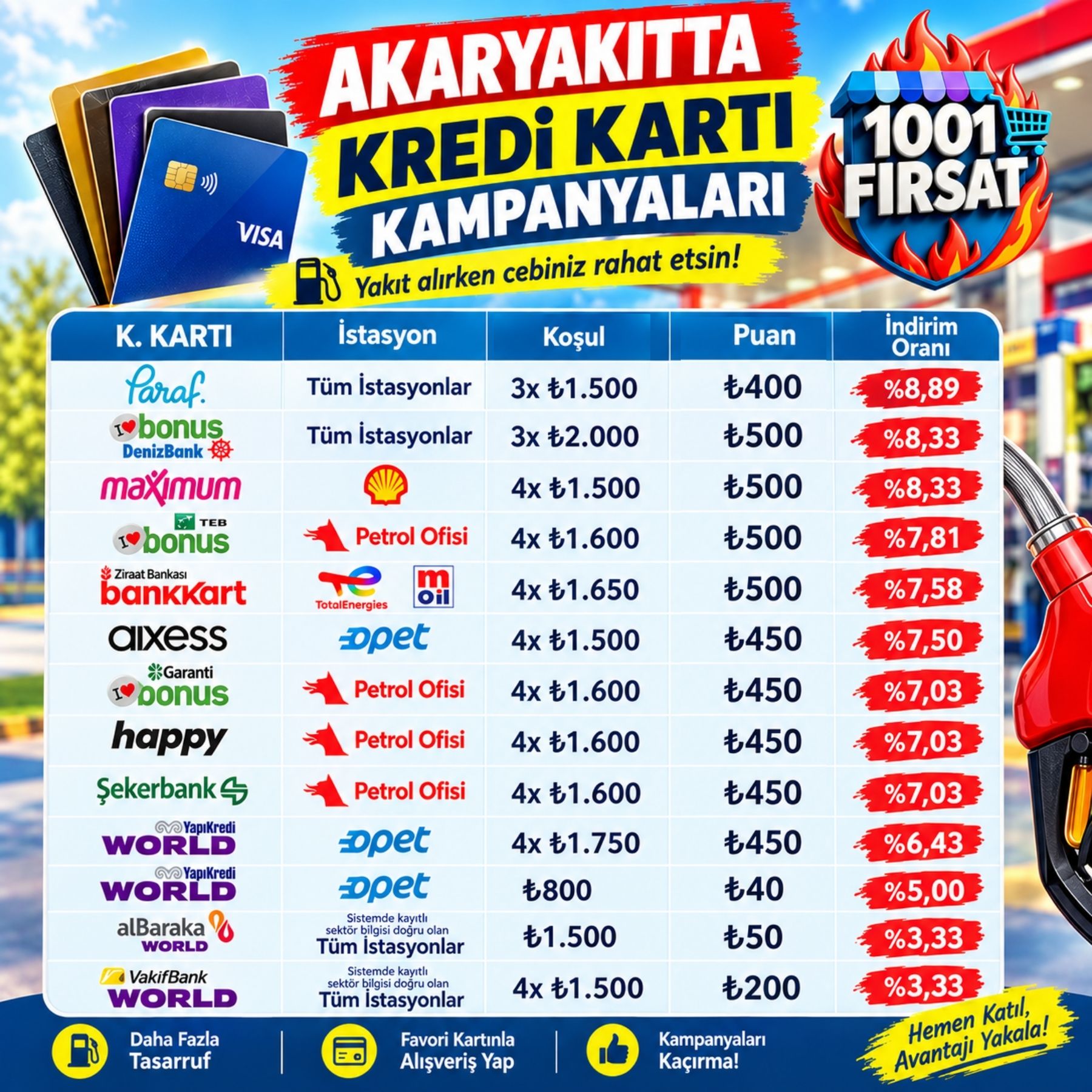 KREDİ KARTI AKARYAKIT KAMPANYALARI