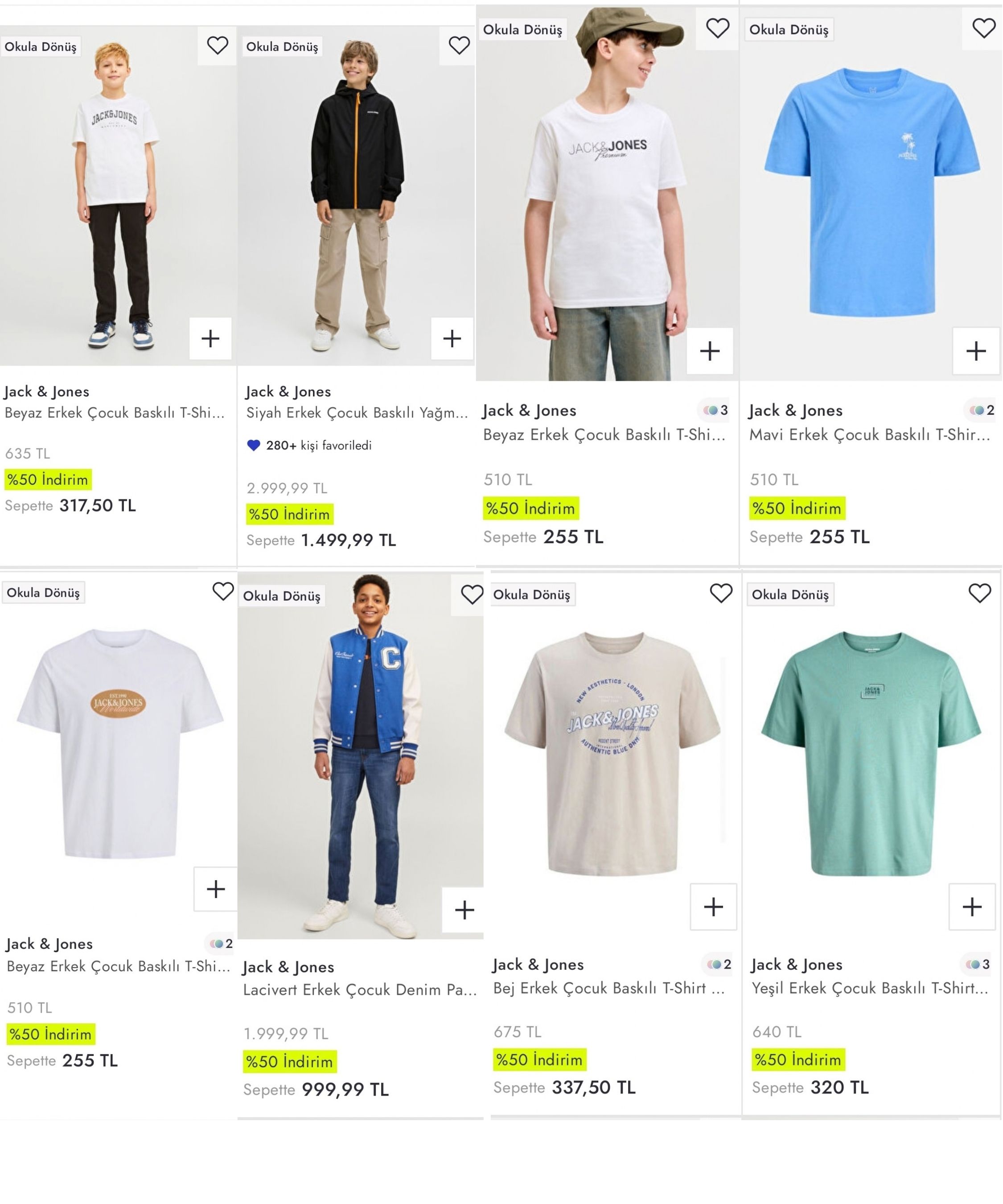 Jack & Jones KIDS NET %50 İNDİRİM + 7500TL'YE 500TL KUPON FIRSATI!