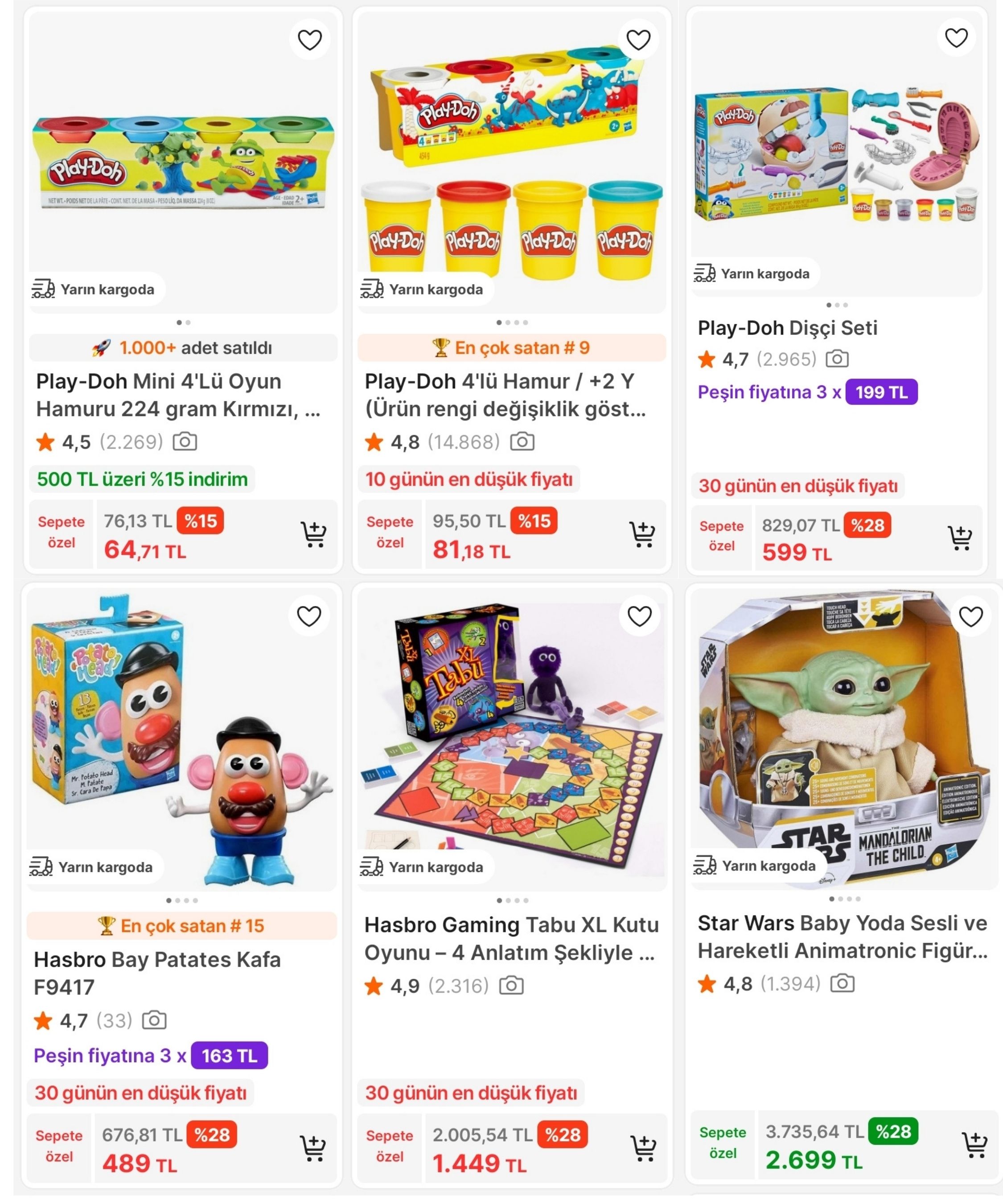 PLAY-DOH, NERF, FURBY, MONOPOLY ÜRÜNLERİNDE MUHTEŞEM FİYATLAR!