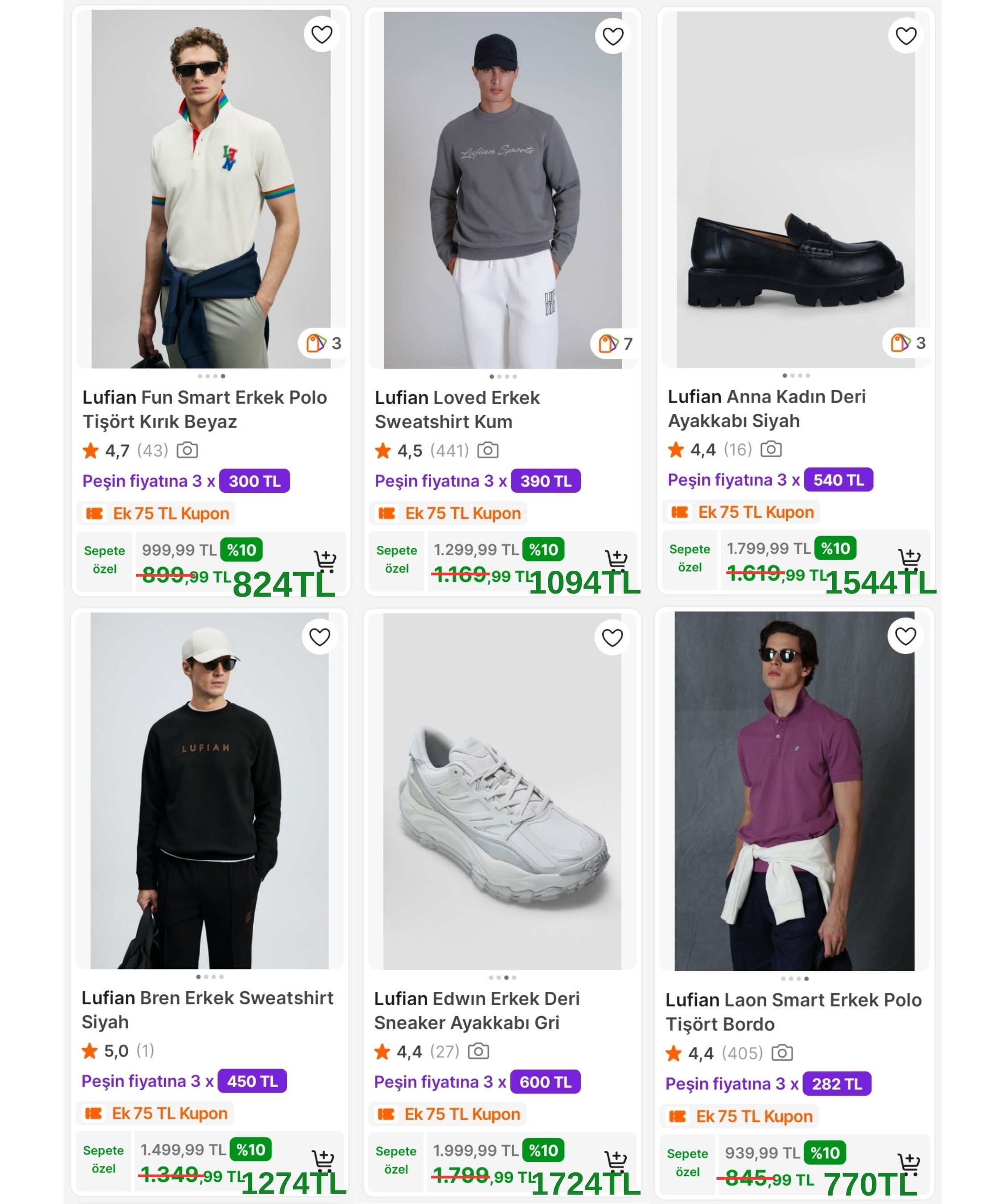 RESMİ LUFİAN SATICILI ÜRÜNLERDE %10 İNDİRİME EK 75TL İNDİRİM FIRSATI!